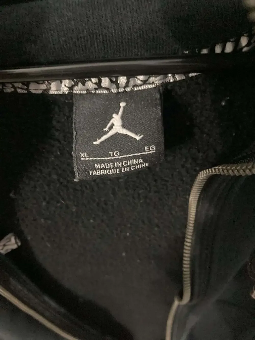 Jordan Full Zip Hoodie Size XL Black White Jumpman Logo